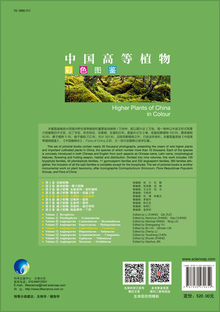 中国高等植物彩色图鉴 第5卷 被子植物 大戟科-山茱萸科