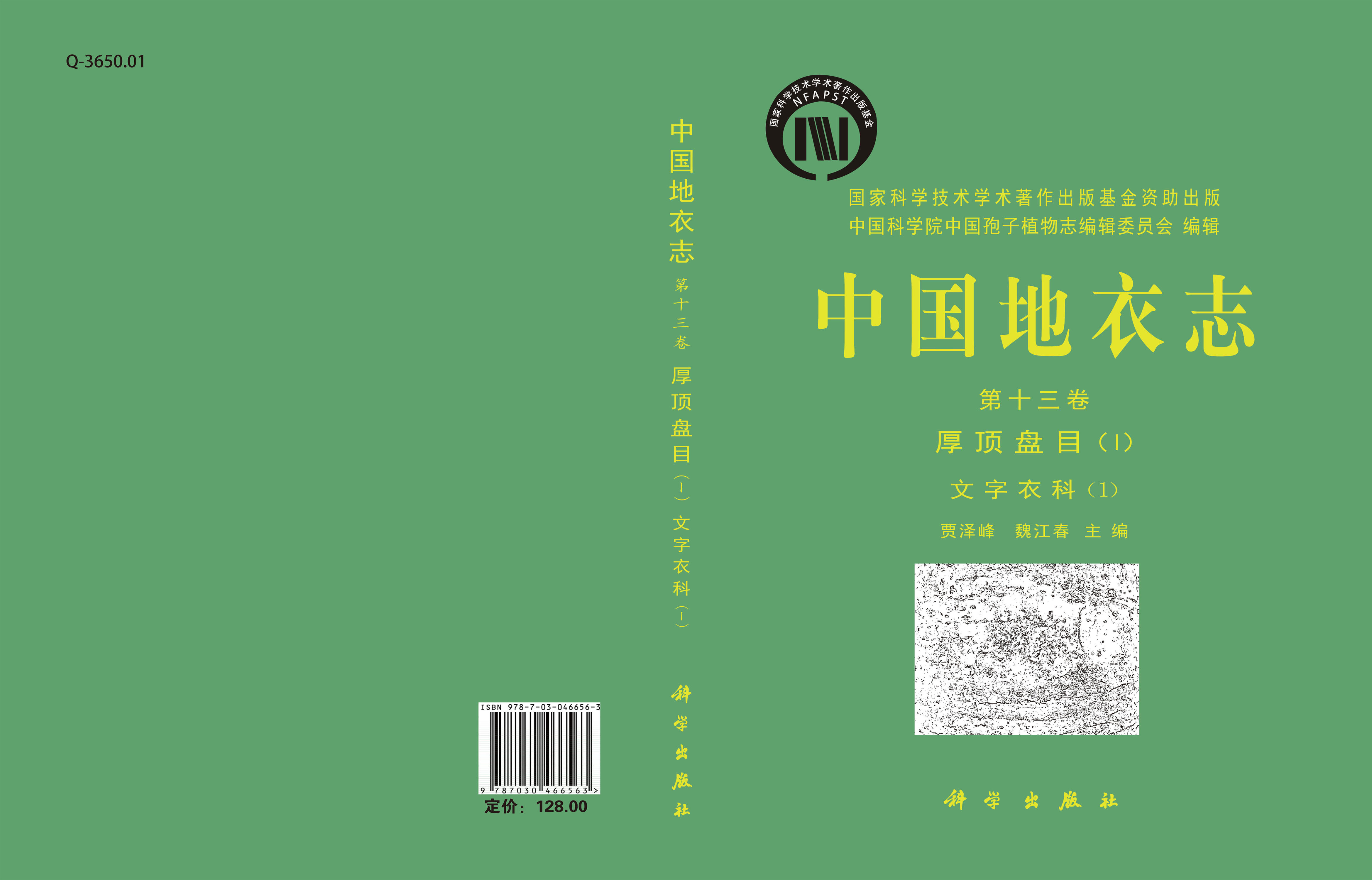中国地衣志 第十三卷  厚顶盘目（I） 文字衣科（1）