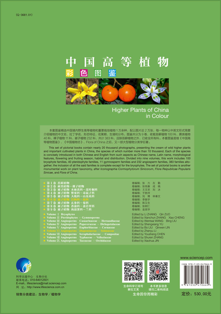 中国高等植物彩色图鉴 第6卷 被子植物 岩梅科-茄科