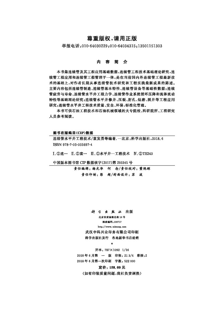 连续管水平井工程技术