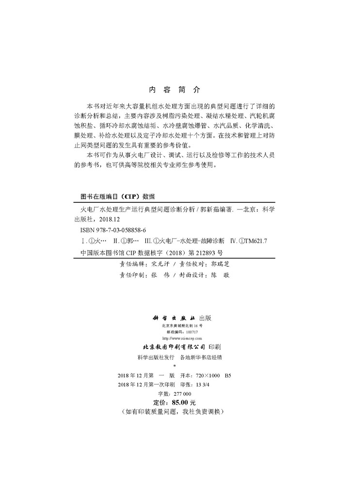 火电厂水处理生产运行典型问题诊断分析
