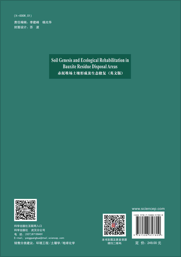 赤泥堆场土壤形成及生态修复 = Soil Genesis and Ecological Rehabilitation in Bauxite Residue Disposal Areas : 英文