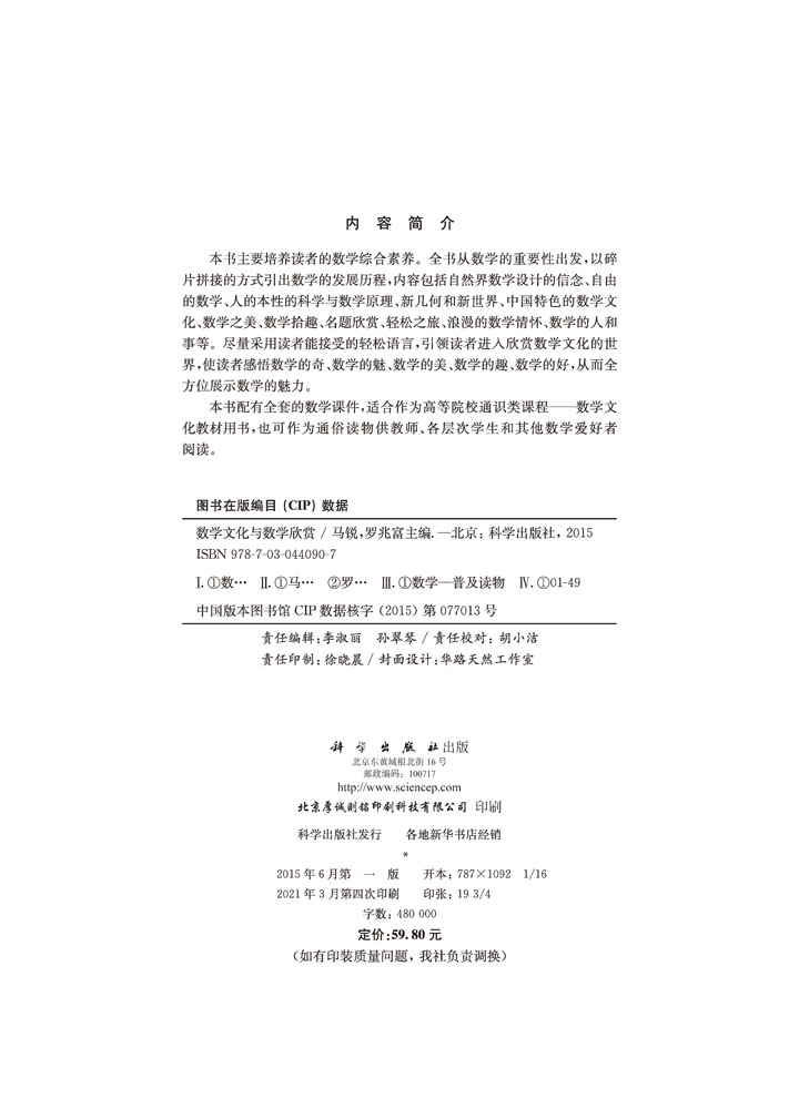 数学文化与数学欣赏