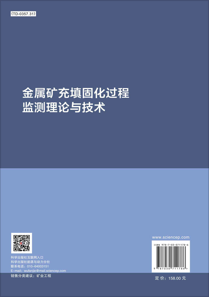 金属矿充填固化过程监测理论与技术
