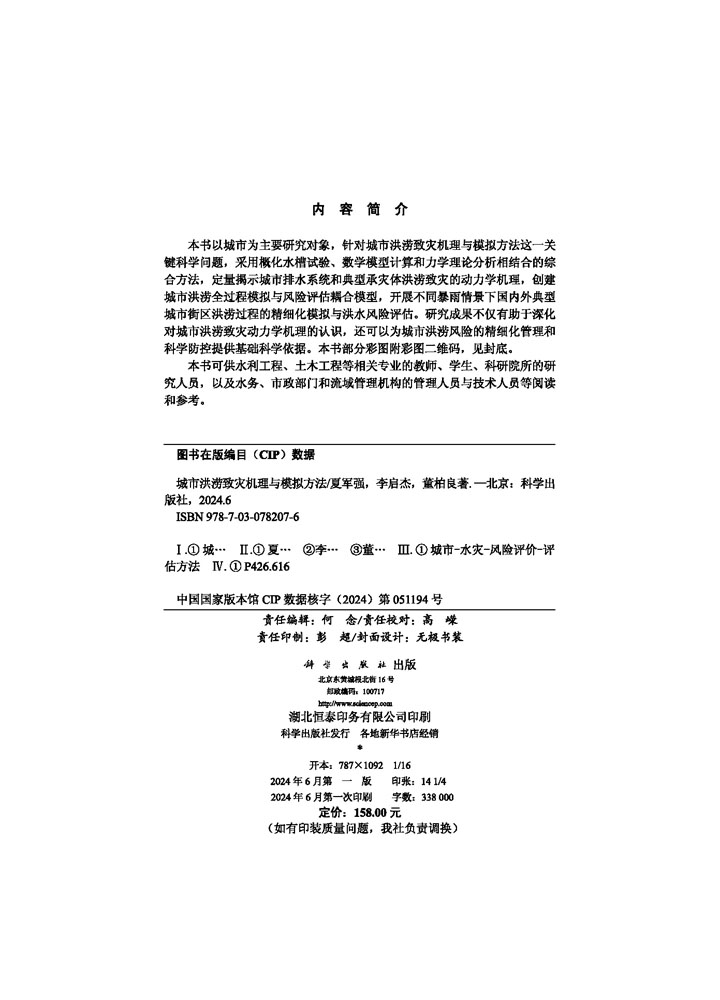 城市洪涝致灾机理与模拟方法