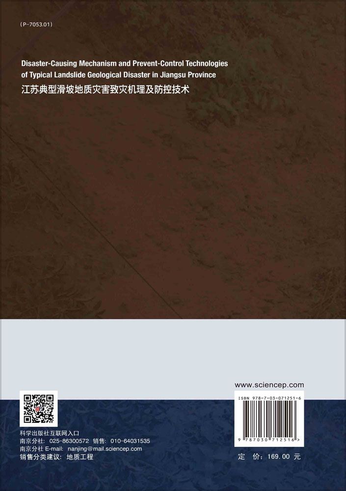 江苏典型滑坡地质灾害致灾机理及防控技术