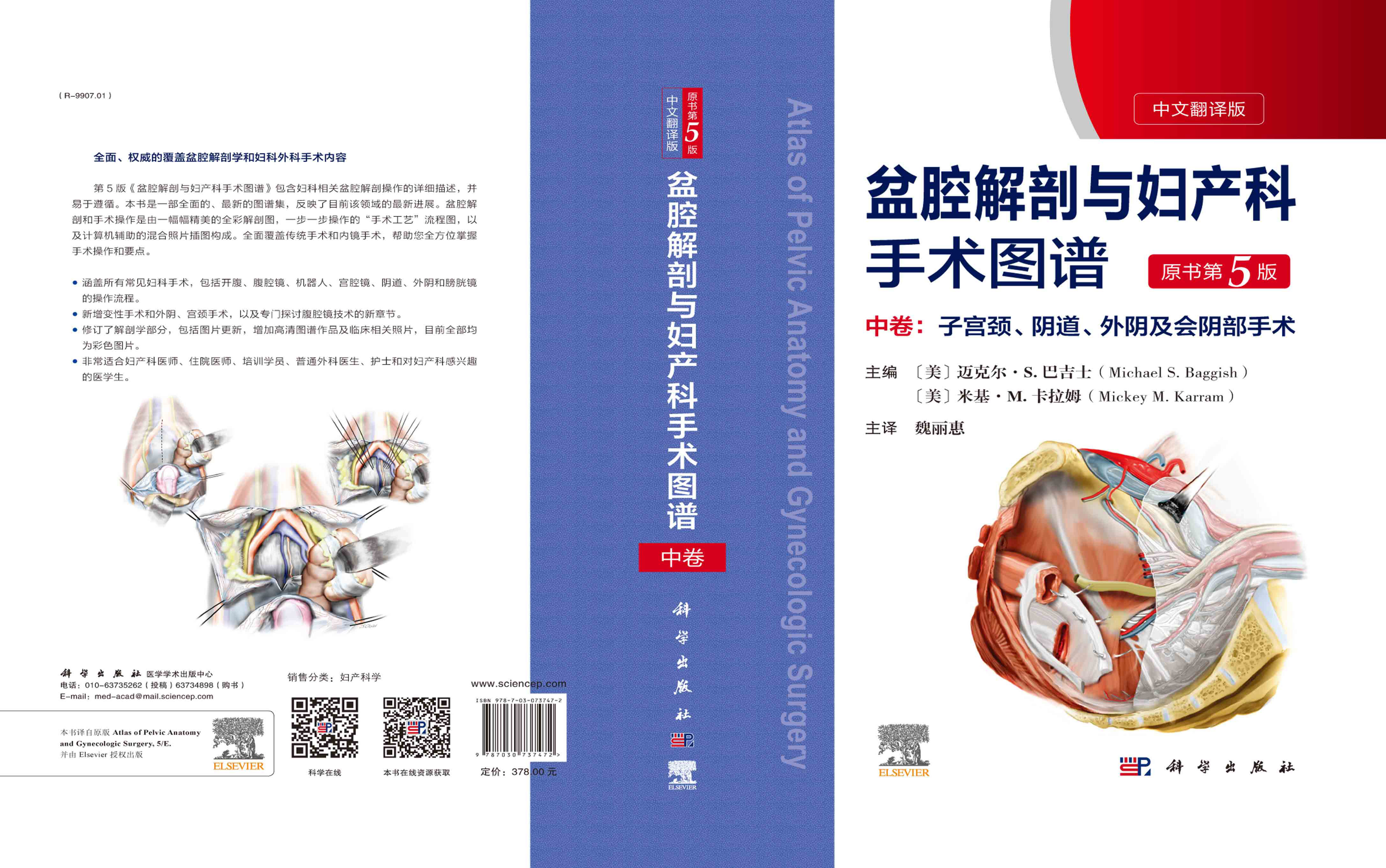 盆腔解剖与妇产科手术图谱 中卷 （中文翻译版，原书第5版）
