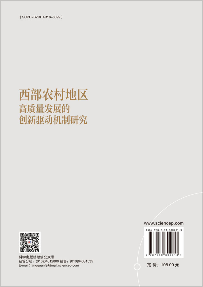 西部农村地区高质量发展的创新驱动机制研究
