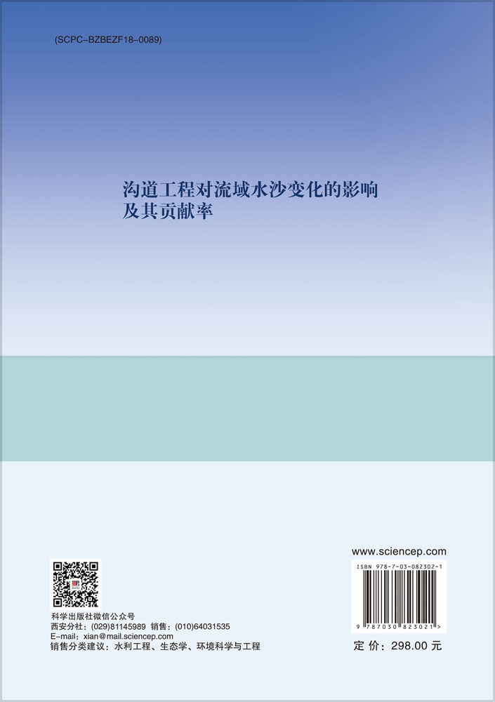 沟道工程对流域水沙变化的影响及其贡献率