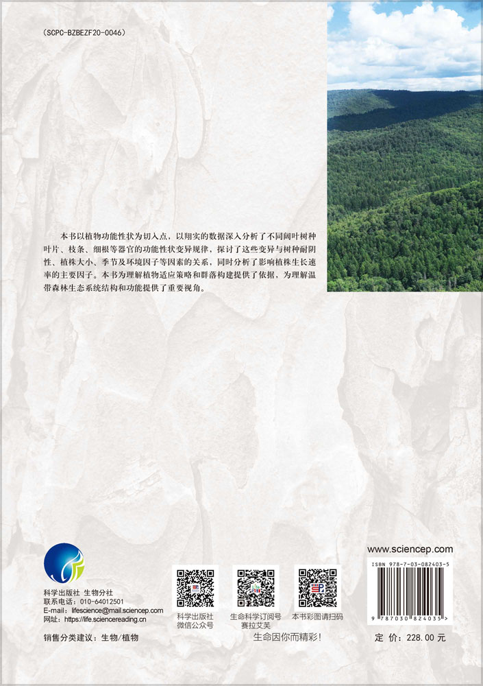 阔叶红松林主要阔叶植物功能性状