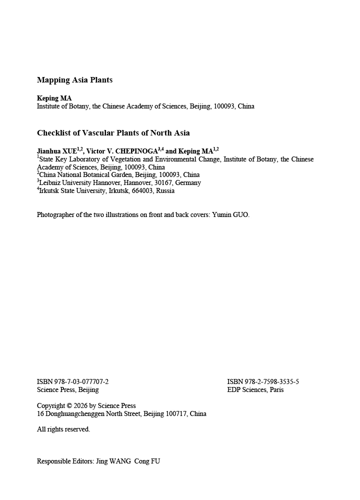 Checklist of Vascular Plants of North Asia