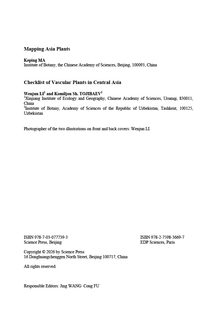 Checklist of Vascular Plants in Central Asia