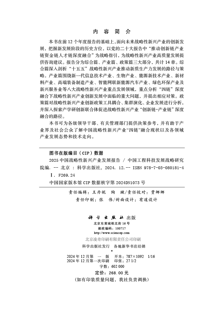 2025中国战略性新兴产业发展报告