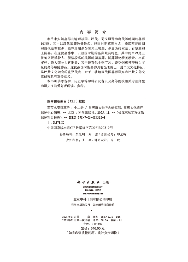 奉节永安镇墓群（全二册）